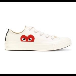 White Comme des Garçons Low Top Converse PLAY